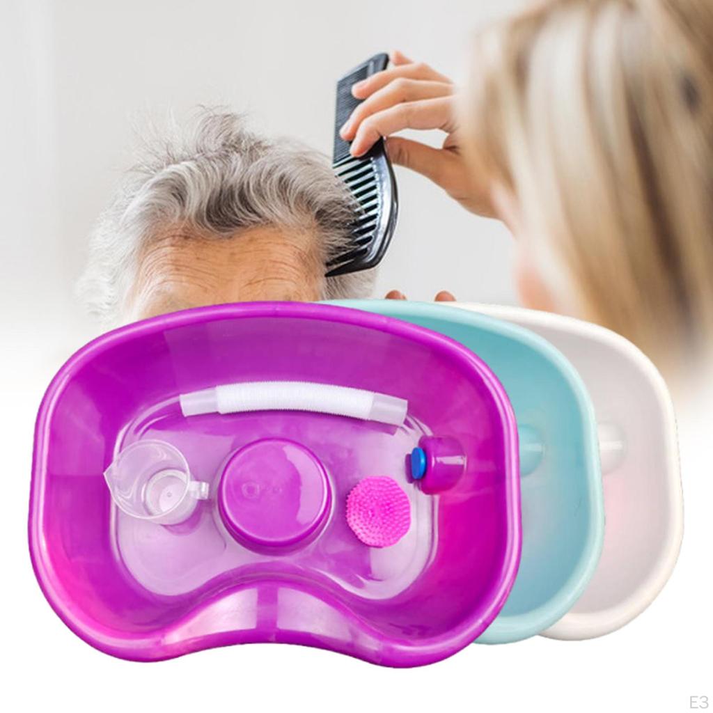 Bedside Shampoo Basin Hair Washing Comfortable Sink Wash Tray with Head Cushion for Bedroom