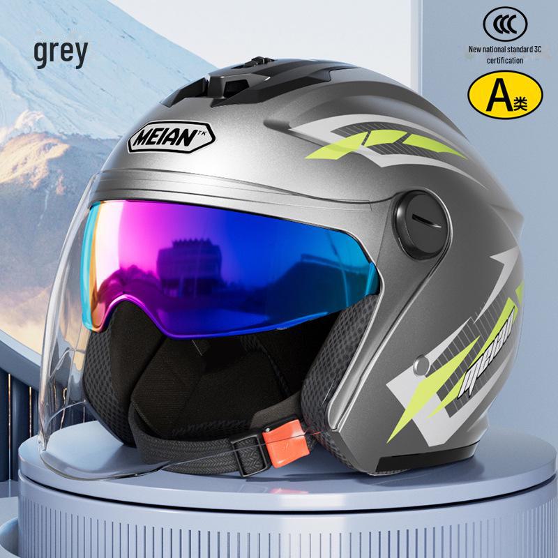Зимний мотоциклетный шлем с аккумулятором и электрическими линзами, сертифицированный 3C, для мужчин и женщин - защита от холода и тепло