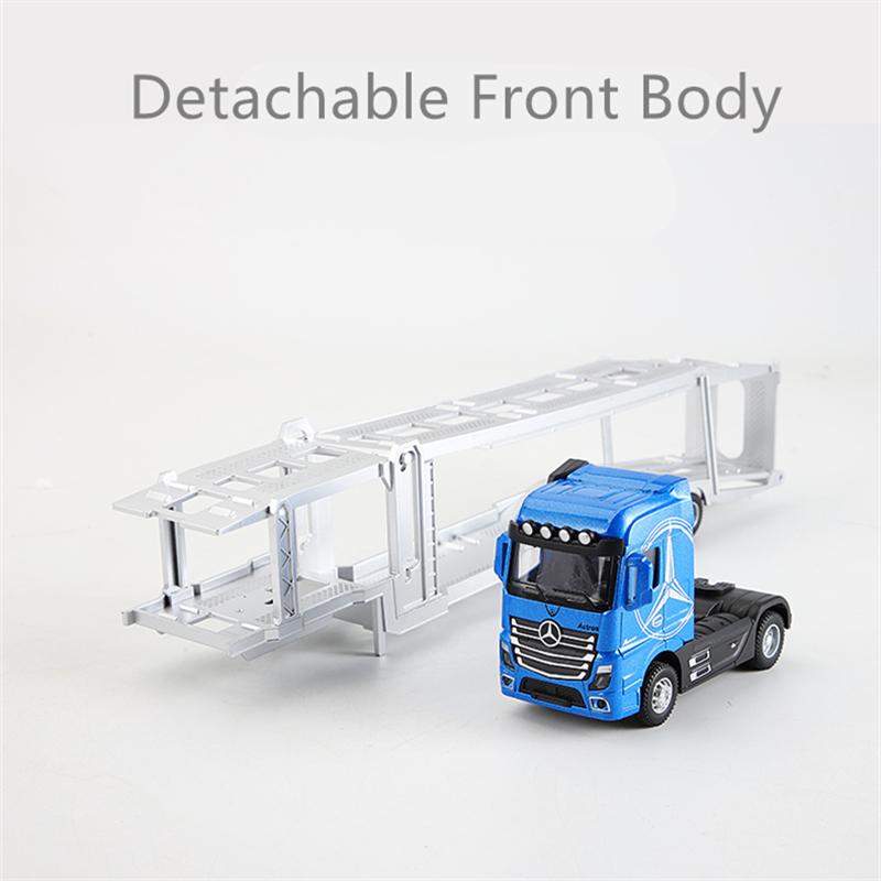 1/50 Alloy Diecast Metal Model Toy Container Truck Pull Back with Sound Light High Simitation Collectibles Kids Cars Toys Gifts