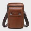 Men's Genuine Leather Multifunctional 7-Inch Phone Waist Bag & Crossbody Shoulder Bag