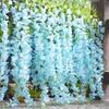 Искусственные цветы глицинии Поддельная глициния Вьющаяся гирлянда Искусственная шелковая цветочная нить для свадебной арки Церемония Вечеринка Сад Дом Декор для фона