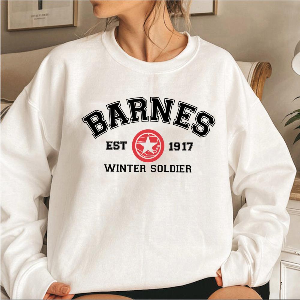 Винтажная толстовка Barnes 1917 года Футболка Winter Soldier Толстовка Bucky Barnes Crewneck Толстовки унисекс с графическим принтом Толстовка Superhero