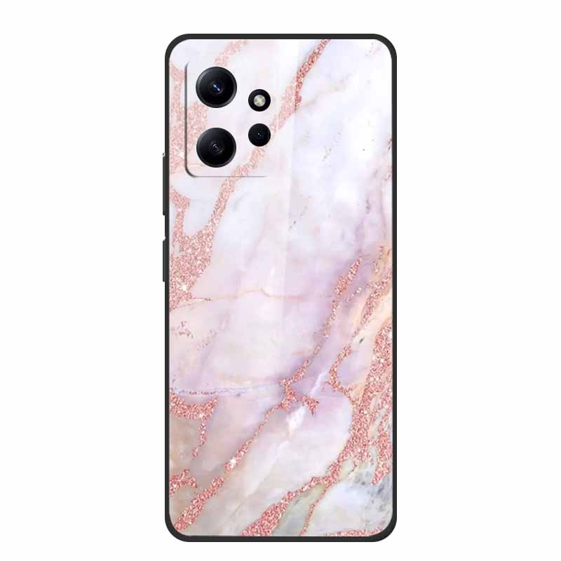 Мраморный Стеклянный Чехол для Redmi Note 12 4G Закаленное Заднее Покрытие Жесткие Чехлы для Xiaomi Redmi Note12 4G Защитная Оболочка Цветная Capa