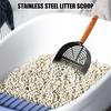 Совок для кошачьего туалета из нержавеющей стали, портативный инструмент для просеивания с эргономичной длинной ручкой, товары для домашних животных.