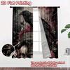 2D flat printing 2pcs Curtain Curtains Halloween Raven and Skull(1) Digital Printed Polyester Drapes Festive Curtains Perfect