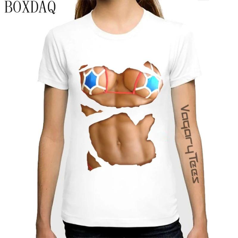 Женские летние крутые футболки, сексуальная перспектива, 3D-сиськи с принтом, женская футболка с короткими рукавами, летние уличные топы с круглым вырезом и узором груди