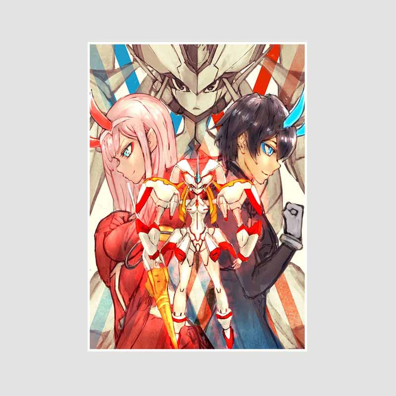 Белая книга Аниме Плакаты Художественная живопись Классика Аниме Darling in The Franxx Плакат Домашний декор Фреска Гостиная Украшения Принты Картины Подарки