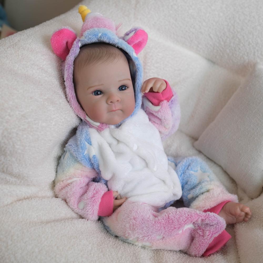 Original Brand 48cm Reborn Dolls Bettie Full Silicone Body Newborn Dolls with Exquisite 3D Painting Visible Venous Blood Simulation Doll Kid Xmas Gift