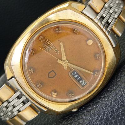 ПОДЛИННЫЕ ВИНТАЖНЫЕ МУЖСКИЕ ЧАСЫ SEIKO 5 AUTOMATIC JAPAN 6119B С ОРИГИНАЛЬНЫМ ЦИФЕРБЛАТОМ a702424-5