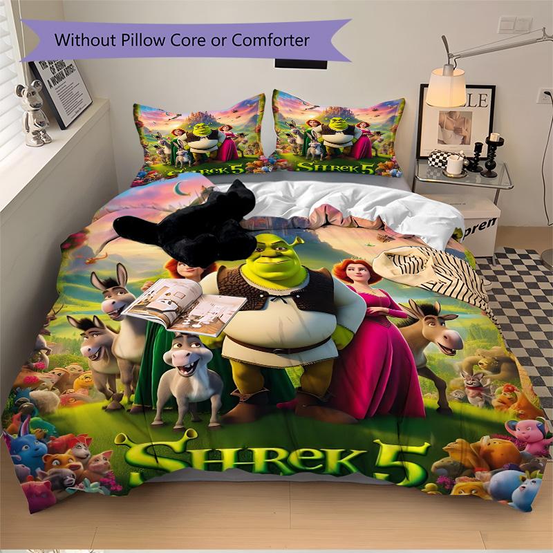 Shrek'S Return Adventure Print 3Pcs Bedding Setduvet Cover With 2 Bedropillowcase Home Birthday Gift