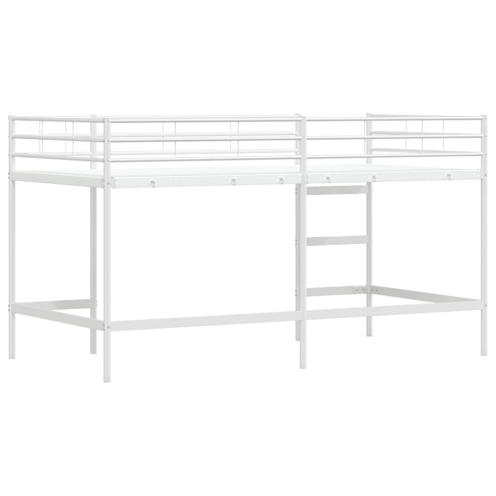 Kids Loft Bed White 79.5 x 200 cm Steel