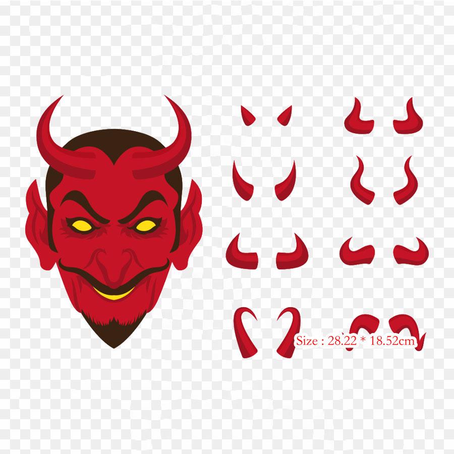 Devil Iron On Heat Transfer Printing Vinyl Patches Sticker for Clothes DIY Appliques Washable Patches