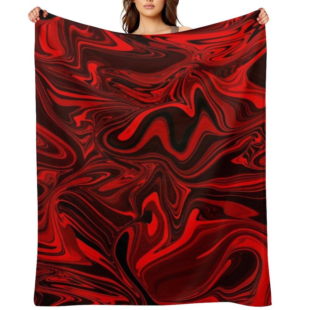 Scary Red Swirl Throw Blanket Vintage Bed Fashionable Single anime Blankets