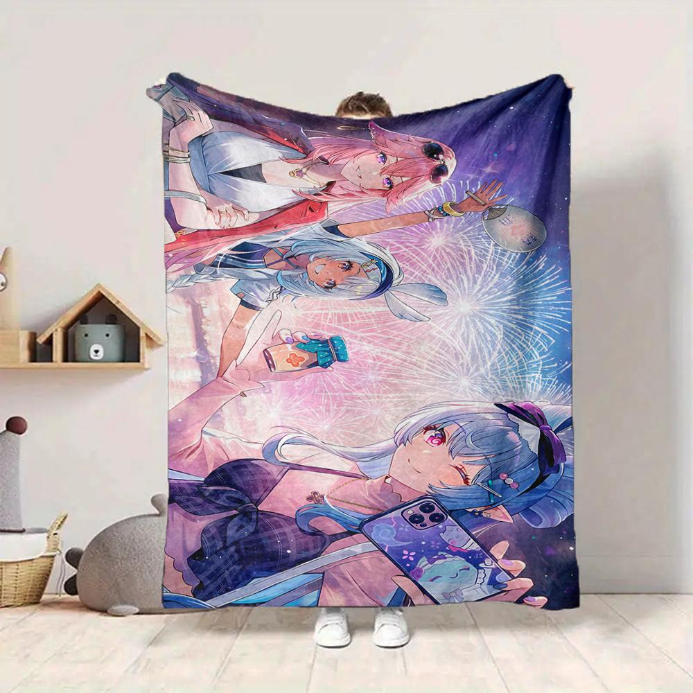 1Pc Galaxy Friends Adventure Flannel Blanket, Soft And Comfortable, Casual Warm, Camping Travel, Christmas, Halloween Xmas Gift S1799