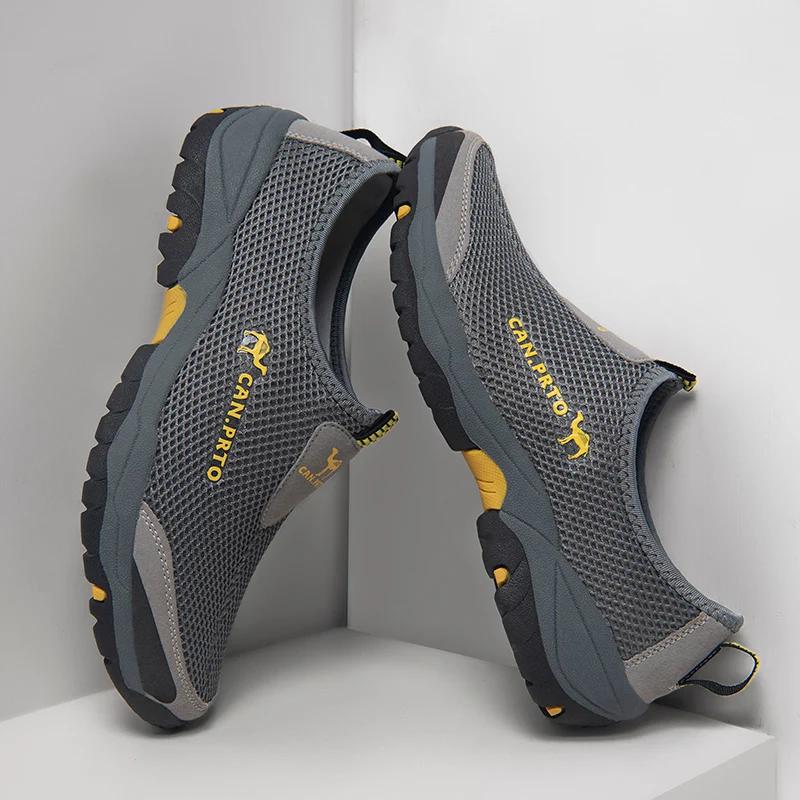 Fashion Summer Shoes Men Casual Shoes Air Mesh Outdoor Breathable Slip-on Man Flats Sneakers Comfortable Water Loafers Size 46