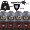 MOC Замок Волк Рыцари Фигурки Строительные блоки Средневековые Военные Солдаты Стража Рейнджер Воин Щиты Плащ Оружие Кирпичики Игрушки