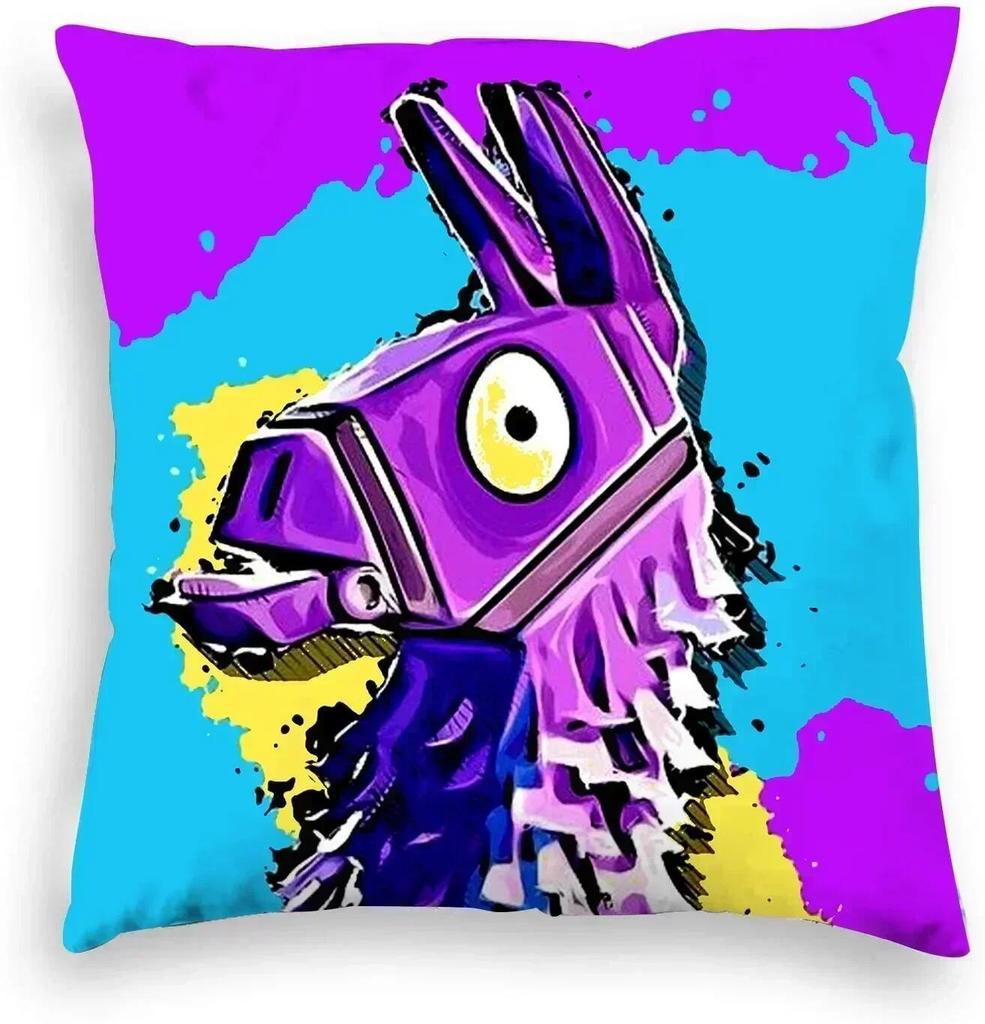 High Quality Fortnite Cushion Cover Plush Anime Pillowcase Plush Pillow Cases Home Decoration Pillow Cover for Sofa Bed Chair Living Room