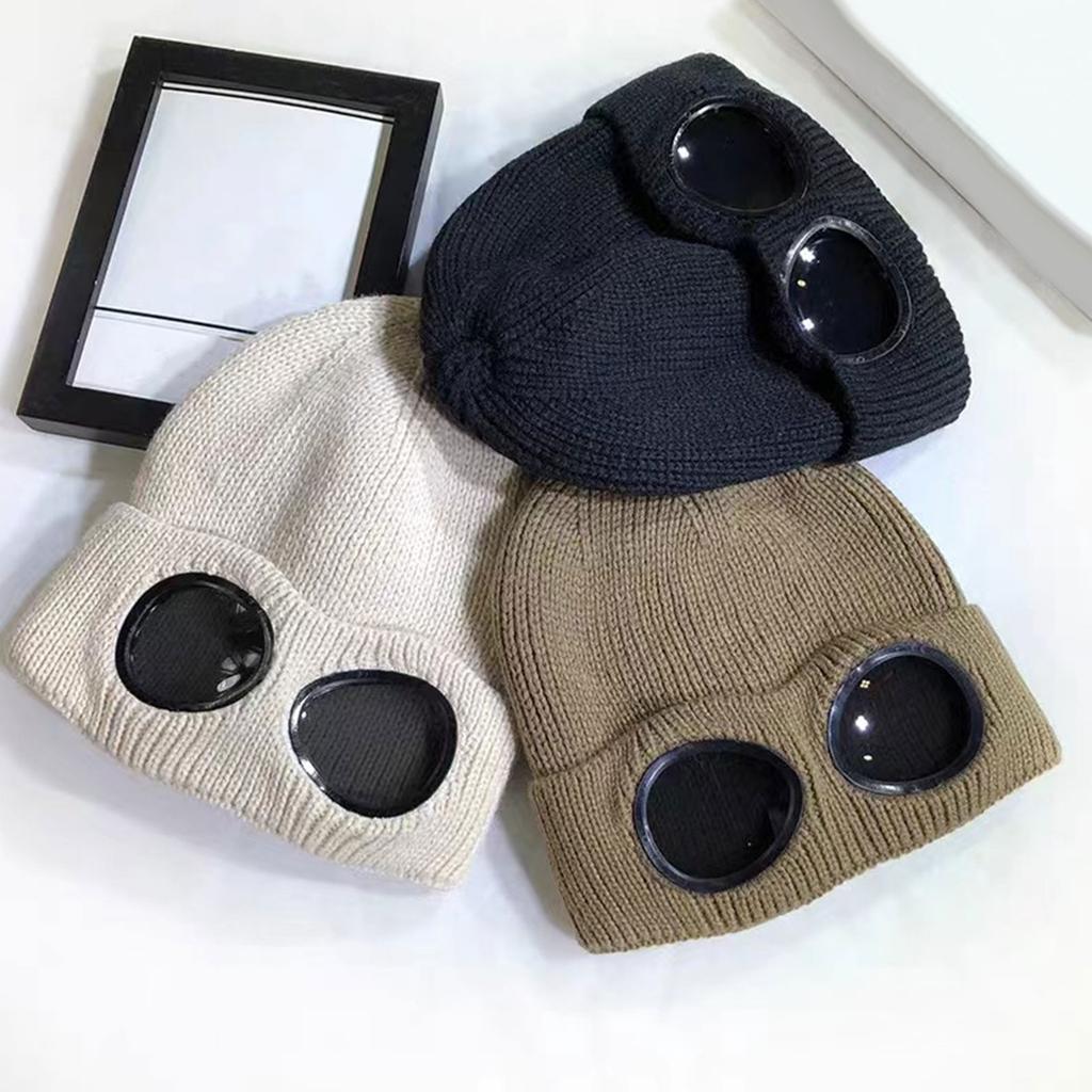 Веселая шапка-череп Вязаная шапка с декоративными очками Шапка-пуловер Унисекс Шапка-череп 2000-е для активного отдыха