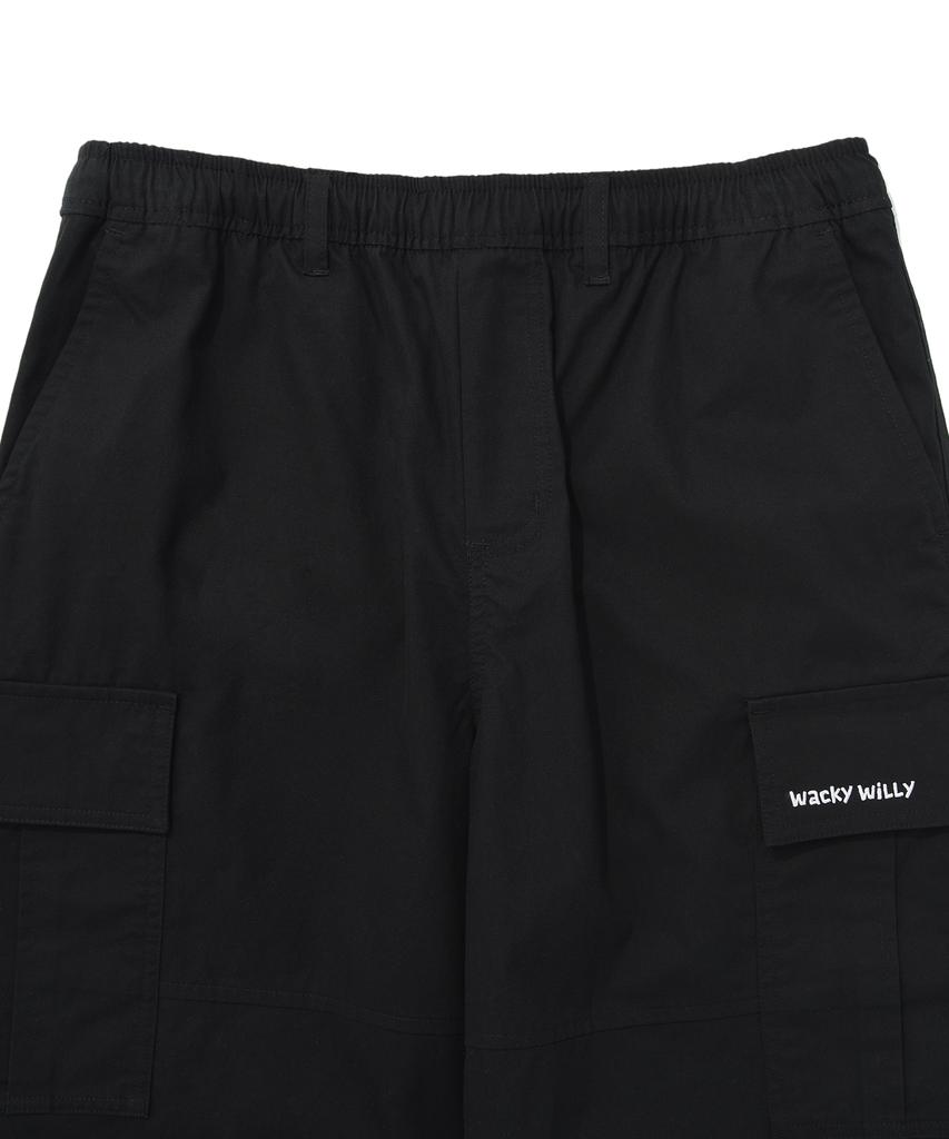 WACKY WILLY Parachute Cargo Pants Black
