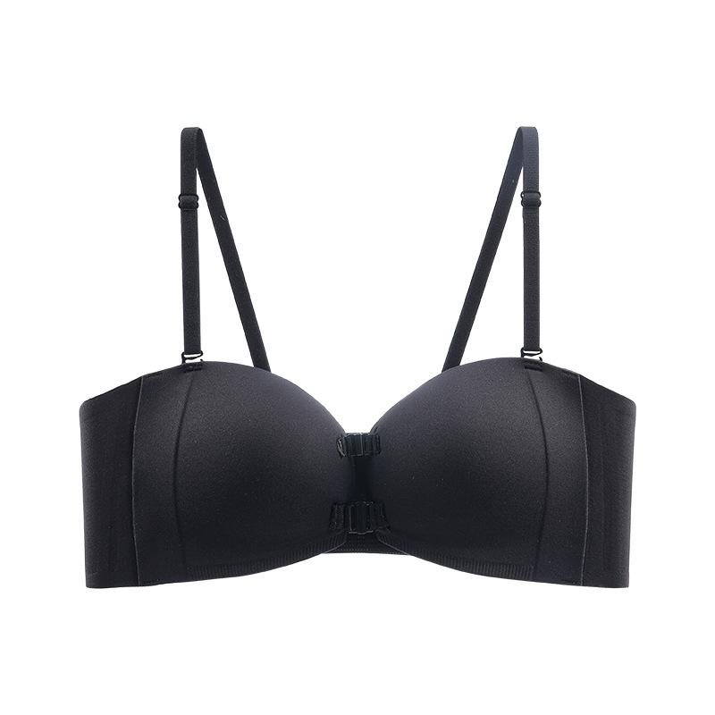 Skin-friendly, no shoulder straps, no marks, no steel rings to gather, upper support, front buckle, thin lower thick smooth surface, comfortable bra