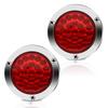 Aoling 12V Круглый задний фонарь с гальваническим покрытием, задний фонарь для прицепа, задний фонарь для грузовика, стоп-сигнал, красный, упаковка из 2 штук, 24-светодиодный корпус, свет, лампа, свет, свет, [Б/У]