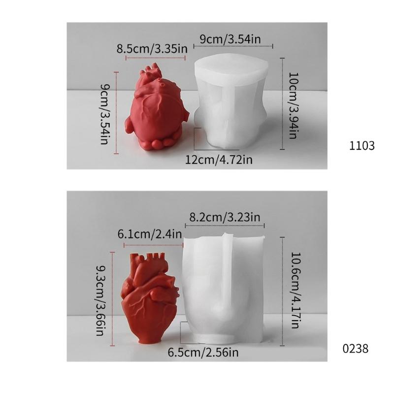 Формы для свечей в форме сердца Формы из смолы в форме сердца для изготовления свечей, мыла, кексов, шоколадной помадки, украшений для выпечки