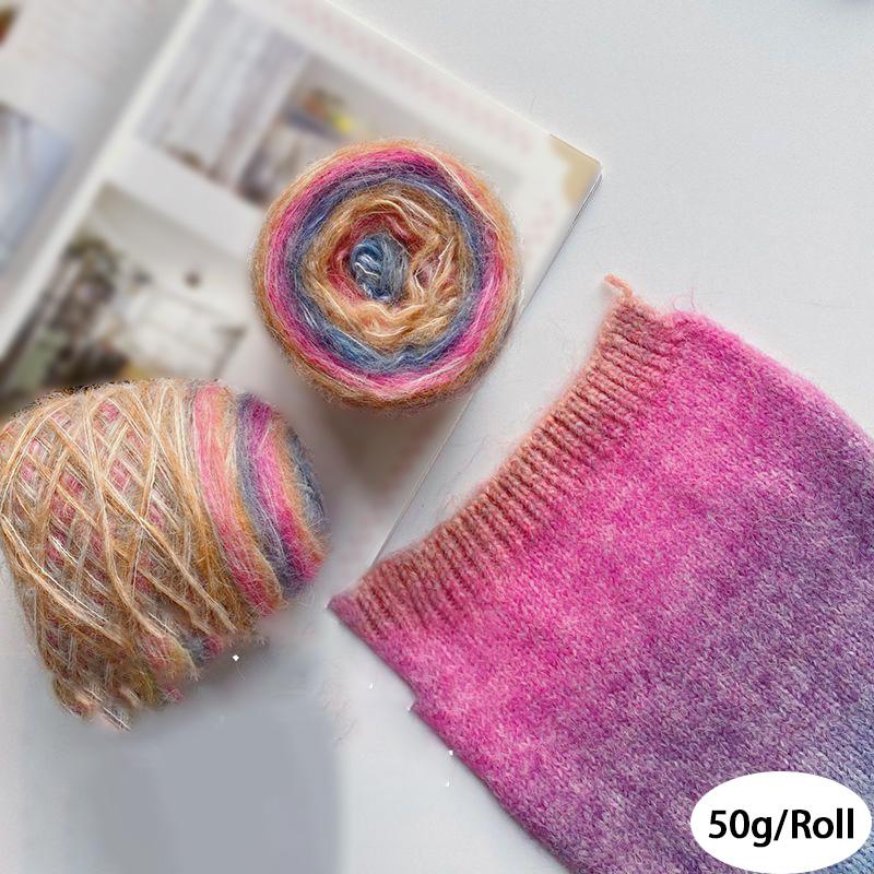 50g/Roll Blended Clothing Accessories Multicolor Colorful Crochet Line DIY Rainbow Yarn Soft Yarns Gradient