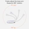 Clip Book Light with Flexible Hose Stepless Dimmable Rechargeable Eye-caring Pocket-sized LED Reading Lamp for Student