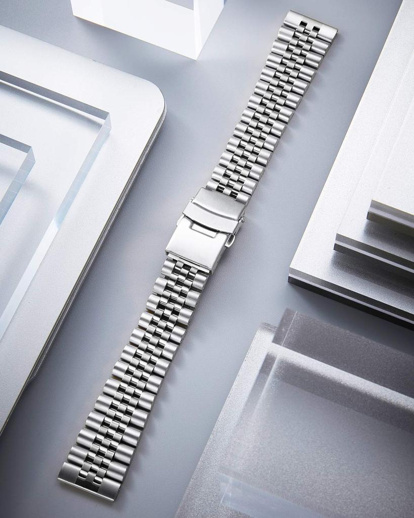 Watch Band Stainless Steel Watch Strap Metal Watch Band Metal Watch Strap 18mm 20mm 22mm 24mm 26mm Replacement Smart Watch Strap Highly Durable Men