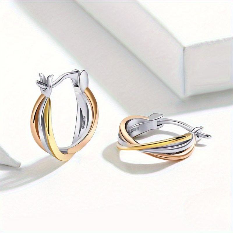 Серьги-кольца из стерлингового серебра 925 пробы - гипоаллергенный и элегантный женский подарок 1,9 г = 0,067 унций