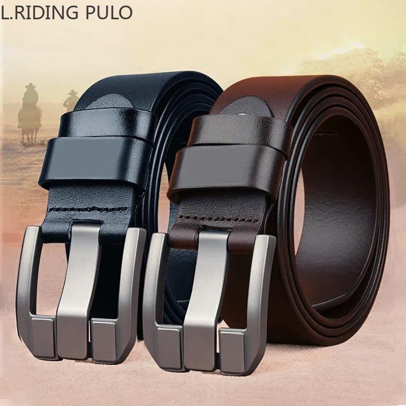 Men's Alloy Pin Buckle Leather Belt Business Casual Versatile Retro Belt Simple Sports Pants Belt