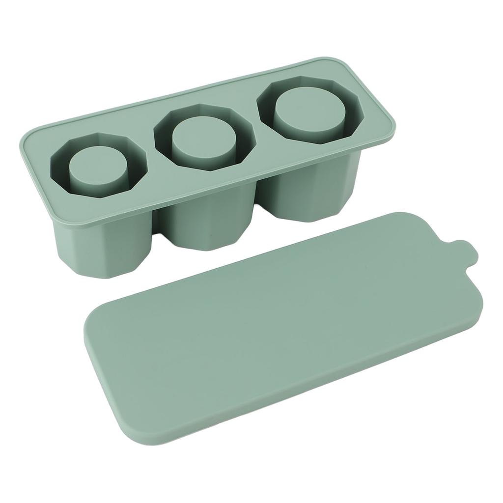 Поддон для кубиков льда для стакана, легко снимаемая силиконовая полая цилиндрическая форма для льда с крышкой для морозильника