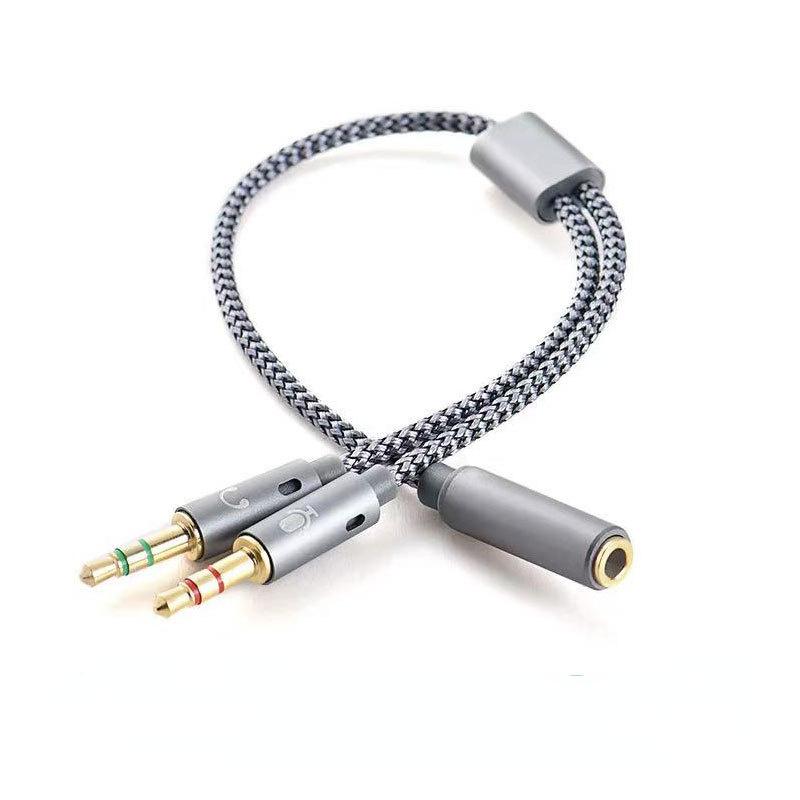 Наушники для мобильного телефона 3,5 мм аудиокабель-переходник 3,5 мм стерео аудио штекер на 2 гнезда для гарнитуры микрофон Y-разветвитель переходной кабель