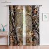 Тюль с изображением осеннего леса для гостиной, декор спальни, осенние деревья, природные пейзажи, прозрачная вуаль