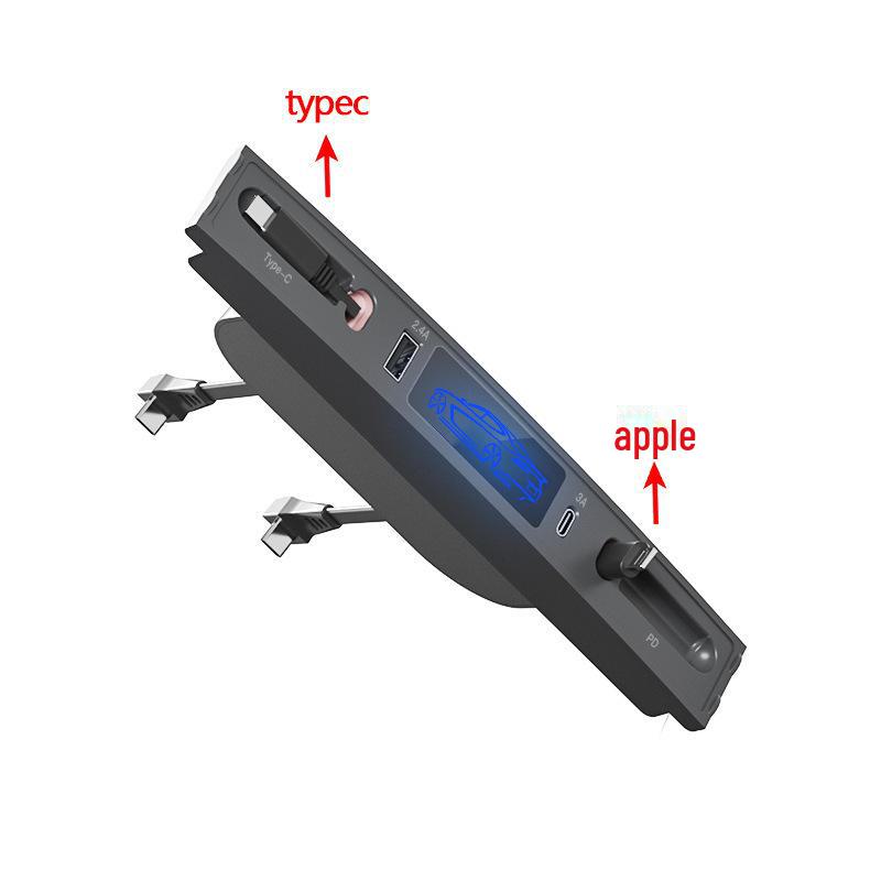 Телескопическая док-станция для быстрой зарядки USB для центральной консоли Tesla Model 3/Model Y