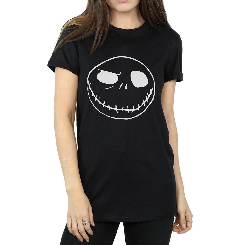 Disney Womens/Ladies Nightmare Before Christmas JackÂ´s Big Face Cotton Boyfriend T-Shirt