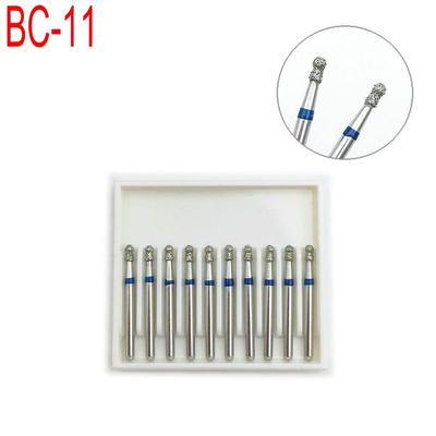 10 шт., стоматологические алмазные боры, дрель с шаровым воротником для высокоскоростных наконечников, стоматологические боры BC-11