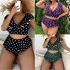 Fat MM Ruffled Polka Dot Swimsuit Sexy Plus-size Swimsuit Plus Bikini
