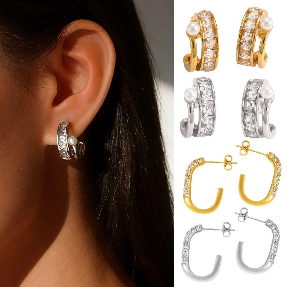 Delicate Design Geometric Square Earrings Geometric Design Stainless Steel Earrings Daily Wear
