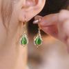 1 пара женских висячих сережек из искусственного опала со стразами, декор в форме слезы ангела, в форме капли воды, висячие серьги для выпускного вечера, вечеринки, ювелирные изделия для ушей невесты, знаменитостей