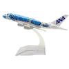 16cm Turtle A380 Diecast Metal Airplane Model Kit Display Plane Stand for Adults Airplane Toy Aviation Gift or Desktop Collection