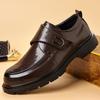 2025 новые модные мягкие подошвы черного цвета с толстой подошвой дышащие универсальные повседневные мужские кожаные туфли в британском стиле деловые мужские туфли 2369
