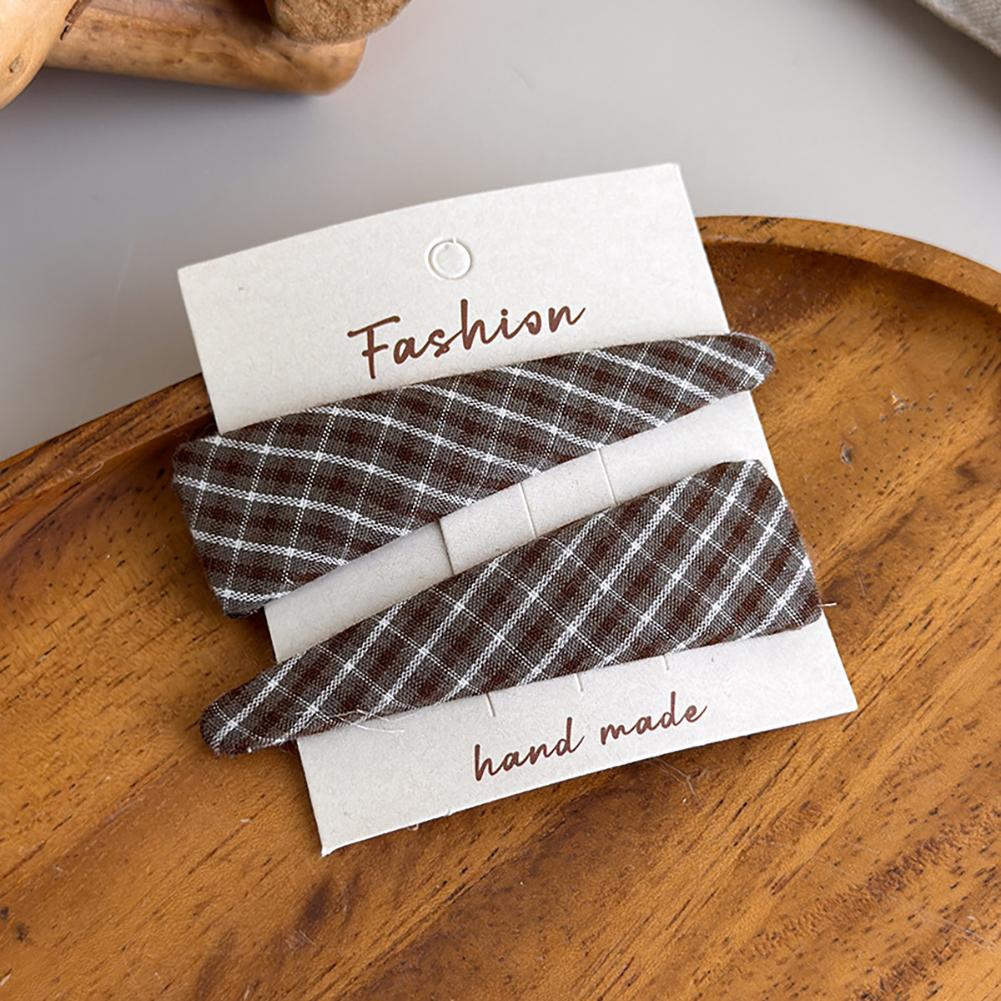 Elegant Sweet Plaid Triangle Hair Clip Simple Side BB Clip Versatile Bangs Hair Accessories For Women