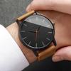 Простые повседневные мужские кварцевые часы с кожаным ремешком, деловые часы для мужчин, часы Reloj Hombre