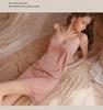 2024 Women's Sexy Ice Silk Lace Nightdress with Stylish Back