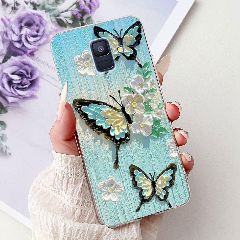 Чехол для Samsung Galaxy A6 2018 Роскошный Расписной Чехол Мягкий Силиконовый Чехол для Телефона Для Samsung A 6 A6 GalaxyA6 2018 Задняя Крышка Coque