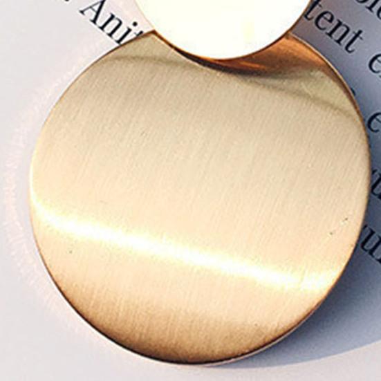 1 пара сережек-гвоздиков с геометрическим рисунком, блестящий металл, маленький, большой, круглый лист, изящный, минималистичный, гипоаллергенный