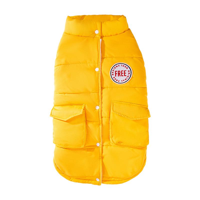 winter medium and large dog clothing trendy and cool pockets two-foot warmcotton-padded clothes golden hair edge animal husbandry big dog pet clothes