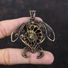 Ammonite Fossil Pendant Copper Wire Wrapped Pendant Handmade Gemstone Jewelry Tortoise Pendant Unique Copper Design Jewelry Gift For Mother