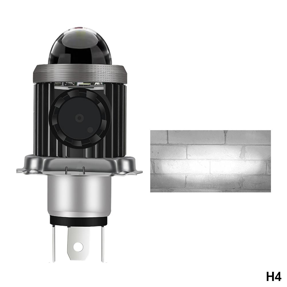 Motorcycle LED Headlight with Cooling Fun H4 BA20D High Low Beam Scooter Motorbike Headlamp Super Bright Light Front Lamp